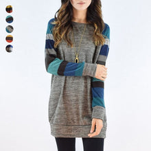 Load image into Gallery viewer, Striped Printed Crew Neck Oversized Sweatshirt