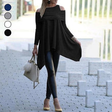 Load image into Gallery viewer, Cold Shoulder Solid Color Rib Tops