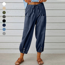 Load image into Gallery viewer, High Waist Button Cropped Pants