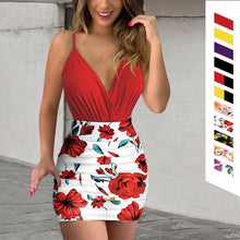 Load image into Gallery viewer, Colorblock Print Slip Dress