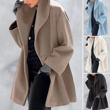 Load image into Gallery viewer, Round Neck Loose Hooded Woolen Coat