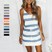 Load image into Gallery viewer, Suspender Striped Dress