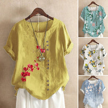 Load image into Gallery viewer, Cotton Linen Vintage T-Shirt