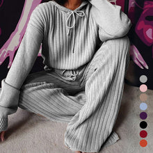 Load image into Gallery viewer, Long Sleeve Loose Hooded Casual 2 Piece Set