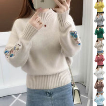 Load image into Gallery viewer, Flower Embroidery Sweater