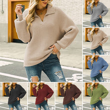 Load image into Gallery viewer, Solid Color Lapel Sweater