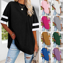 Load image into Gallery viewer, Loose Crew Neck Contrast T-Shirt