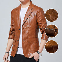 Load image into Gallery viewer, Men's Motorcycle Leather Jacket