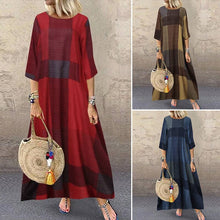 Load image into Gallery viewer, 3/4 Sleeve Plaid Dress