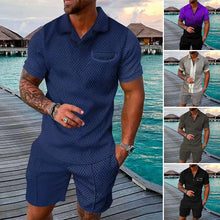 Load image into Gallery viewer, Men's Casual Printed Polo Suit
