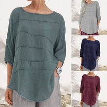 Load image into Gallery viewer, Striped Dolman Sleeve Casual Cotton Top