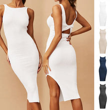 Load image into Gallery viewer, Sleeveless Sexy Wrap Hip Dress
