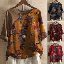 Load image into Gallery viewer, Crew Neck Vintage Print T-shirt