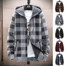 Load image into Gallery viewer, Check Printed Hooded Jacket