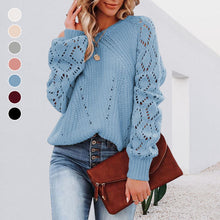 Load image into Gallery viewer, Women's Solid Color Loose Crew Neck Sweater