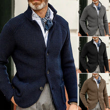 Load image into Gallery viewer, Men's Stand Collar Knitted Coat