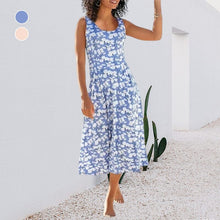 Load image into Gallery viewer, Round Neck Elegant Beach Sleeveless Midi Dresses