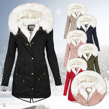 Load image into Gallery viewer, Women Winter Parka Coat Fur Collar Hooded Jacket