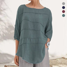Load image into Gallery viewer, Striped Dolman Sleeve Casual Cotton Top