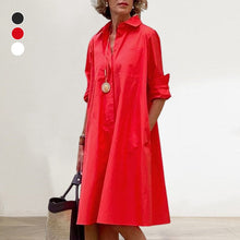 Load image into Gallery viewer, Loose Shirt Dress With Pockets