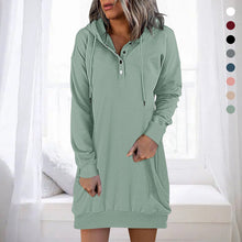 Load image into Gallery viewer, Solid Color Mid-length Hooded Sweater