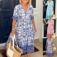 Load image into Gallery viewer, V Neck Floral Print Dress