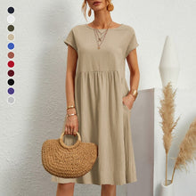 Load image into Gallery viewer, Women's Cotton Round Neck Dress