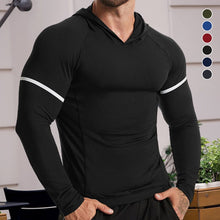 Load image into Gallery viewer, Long Sleeve Workout Hoodie Shirts for Men