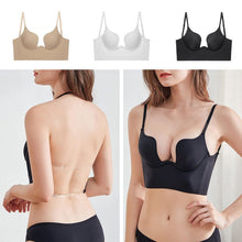 Load image into Gallery viewer, Deep U Plunge Push Up Backless Bra