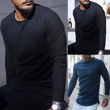 Load image into Gallery viewer, Round Neck Long Sleeve Slim Fit Solid Knit Sweater
