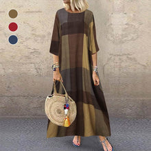 Load image into Gallery viewer, 3/4 Sleeve Plaid Dress