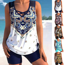 Load image into Gallery viewer, Plus Size Conservative Print Swimsuit