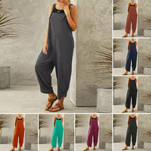 Load image into Gallery viewer, Women's Solid Color Casual Suspender Pants