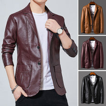 Load image into Gallery viewer, Men's Motorcycle Leather Jacket