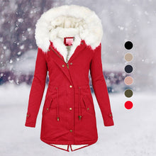 Load image into Gallery viewer, Women Winter Parka Coat Fur Collar Hooded Jacket