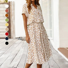 Load image into Gallery viewer, Polka Dot Short Sleeve Shirt Collar