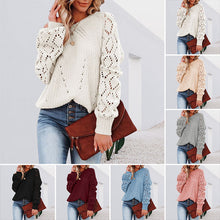 Load image into Gallery viewer, Women's Solid Color Loose Crew Neck Sweater