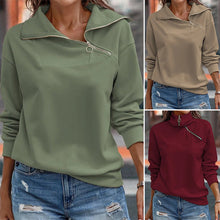 Load image into Gallery viewer, Women's Casual Sweatshirt Long Sleeve 1/4 Zipper Collar