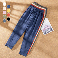 Load image into Gallery viewer, Women's Casual Cotton And Linen Elastic Waist Straight Pants