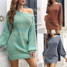 Load image into Gallery viewer, Balloon Sleeve Knit Sweater Dress