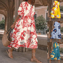 Load image into Gallery viewer, Casual Print Patchwork Dresses