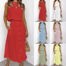 Load image into Gallery viewer, Holiday Leisure Cotton Two-pieces Suits