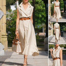Load image into Gallery viewer, Deep V Sleeveless Maxi Dress
