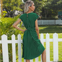 Load image into Gallery viewer, Green A line Spot Maxi Dress