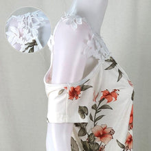 Load image into Gallery viewer, Short Sleeve Off The Shoulder Printed Lace Dress