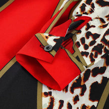 Load image into Gallery viewer, Large Size Printed V-neck Long-sleeved Loose Dress