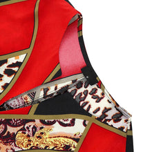 Load image into Gallery viewer, Large Size Printed V-neck Long-sleeved Loose Dress