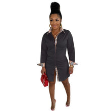 Load image into Gallery viewer, Lattice Print Button Up Shirt Dress