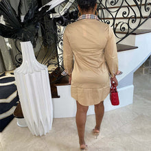 Load image into Gallery viewer, Lattice Print Button Up Shirt Dress