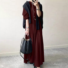 Load image into Gallery viewer, Leisure Button Cuffs Cotton Dress